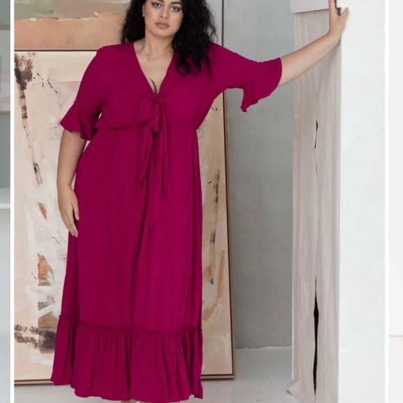 NWT Dani Marie Burgundy Maxi Dress - Picture 10 of 10